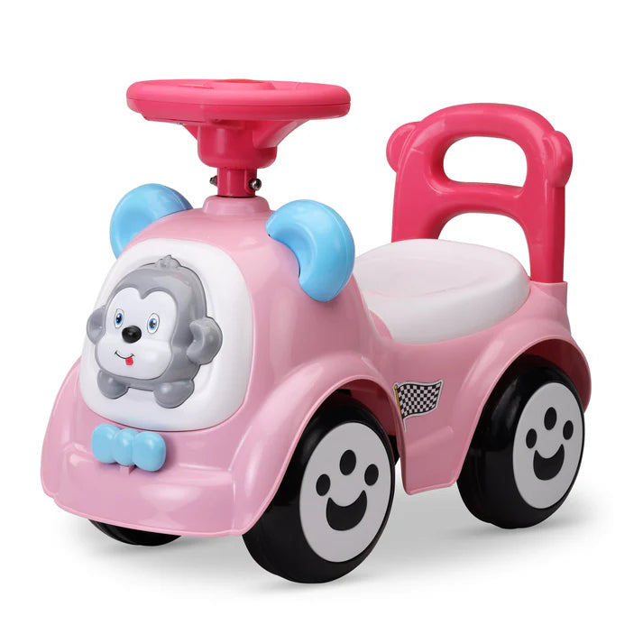 Encourage active play and development with the Luvlap Sunny Ride-on car, a safe and fun toy for toddlers aged 1-3 years, featuring an adorable monkey design. Available at uSmile.toys." www.usmile.toys